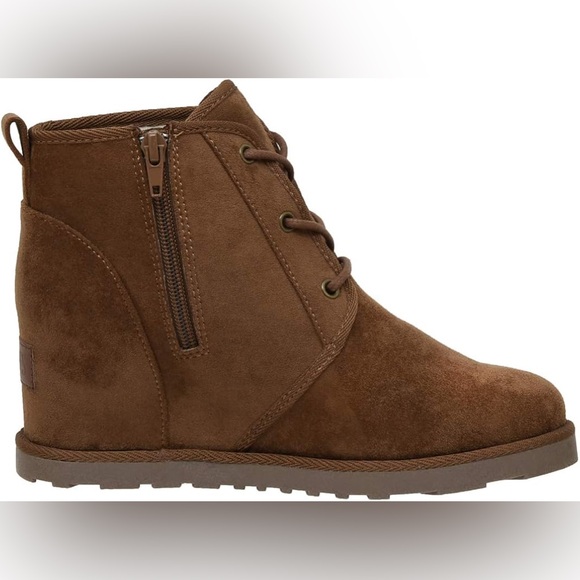 Aspen cushionaire inner wedge heel brown suede lace up boots - Picture 3 of 7